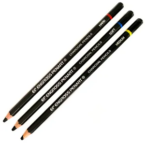 Pensil arang profesional kustom Jumbo 4.0mm Lead lembut Medium keras pensil gambar arang Set untuk seniman sketsa Shading