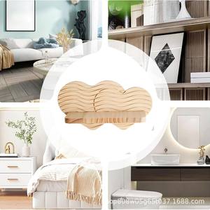 Étagère murale en bois de forme irrégulière, couleur naturelle, simple niveau, pour l'affichage d'objets décoratifs - Product Image 5