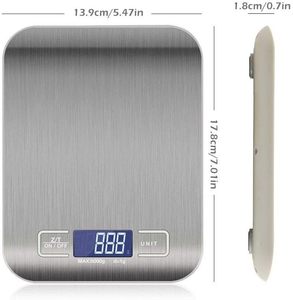 Balanza hộ gia đình kỹ thuật số nhà bếp quy mô 5 kg điện tử thép không gỉ thực phẩm quy mô - Product Image 3