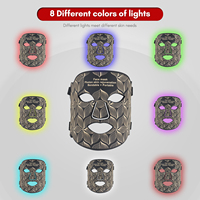 Masque facial portable à lumière rouge à prix d'usine, 7 couleurs + thérapie photonique infrarouge, alimenté par USB, en silicone