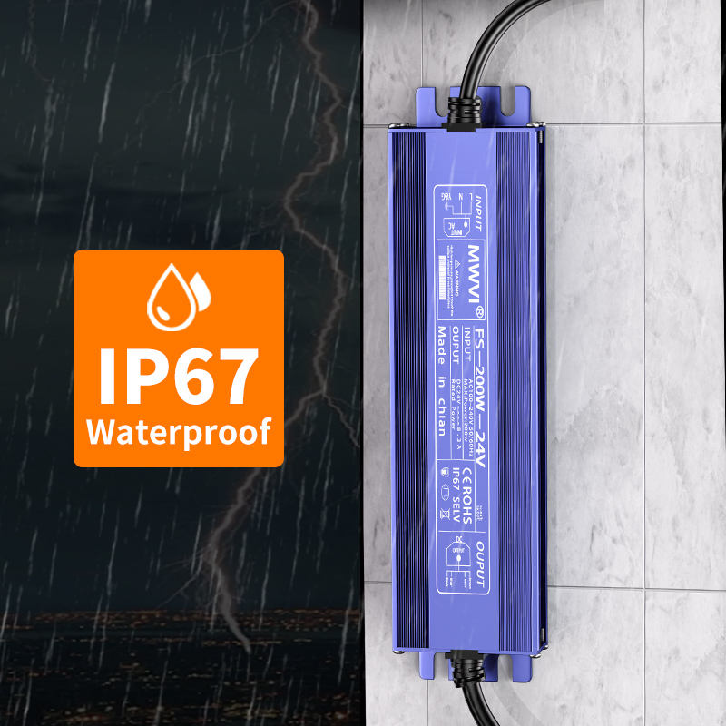 Mingwei Outdoor Waterproof Switching Power Supply 220 to 12V 24V Light Strip Light bar Light Box Rainproof Transformer 400W
