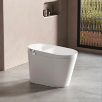 WC intelligent de luxe pour femme avec télécommande et siège chauffant, économie d'eau, évacuation en P, pour sanitaires