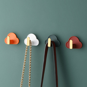 Cloud-shaped <b>Wall</b> <b>Hooks</b> 4 Pack Adhesive No Drill <b>For</b> Bags <b>Keys</b> Kitchen Bathroom Toilet Organizers - Product Image 1