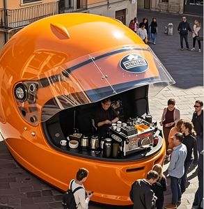 <span class=keywords><strong>Camion</strong></span> <span class=keywords><strong>de</strong></span> restauration entièrement équipé en fibre <span class=keywords><strong>de</strong></span> verre, en forme <span class=keywords><strong>de</strong></span> casque, pour café, glaces, hot-dogs, idéal pour les événements en plein air - Product Image 4