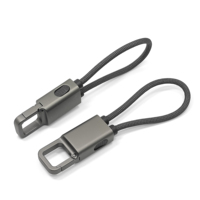 Kabel USB-C ke USB-C Multifungsi, Desain Gantungan Kunci 2 in 1, Anyaman Paduan Seng, Pengisian Cepat 60W & Transfer Data
