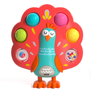 Jouet d'exploration sensorielle en forme de paon mignon pour enfant en bas âge Pop Bubble Eco-friend Finger Training Sound Baby Toy pour bébé de 6 mois - Product Image 4
