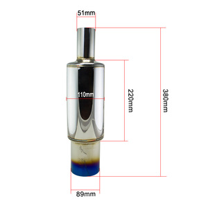 LZONE PERFORMANCE Silencieux d'échappement de course en acier inoxydable, tuyau droit avec embout bleu, pour mise à niveau de voiture et moto - Product Image 2