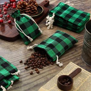 <strong>Buffalo</strong> <strong>Plaid</strong> Bags Drawstring Mini Sack Cotton <strong>Christmas</strong> Present Candy Wrap Pouch Party Holiday <strong>Decoration</strong> Red <strong>Green</strong> - Product Image 5