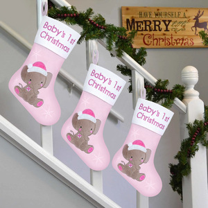 <span class=keywords><strong>Chaussette</strong></span> de Noël pour bébé, en coton, motif éléphant mignon, peluche douce, flocon de neige, souvenir de naissance pour nouveau-né - Product Image 2