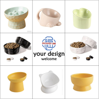 Bol en céramique pour animaux de compagnie de dessin animé Design et taille personnalisés pour chiens et chats Bol d'alimentation en eau et en nourriture pour animaux de compagnie