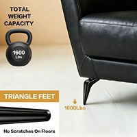 Pieds de meubles en métal, ensemble de 4 pieds de canapé, remplacement DIY pour commode, armoire, ottoman (noir mat)