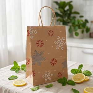 ECO Custom Printing Kraft <b>White</b> Paper Shopping Take Out Wholesale Kraft Paper <b>Bags</b> - Product Image 1