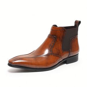Zapatos de Vestir de Cuero Genuino de Alta Calidad para Hombre, Botas con Punta Brillante y Cierre de Cordones, Tendencia Otoñal - Product Image 6