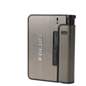 Hộp thuốc lá Erliao tinh tế, mỏng nhẹ, di động, tích hợp bật lửa, sức chứa 8 điếu - Product Image 1