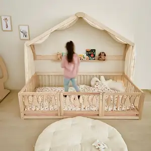 Günstige Fabrik Preis Green Bunk Cabin Holzhaus Bett Baby Schaukel stuhl Pferdes pielzeug für Kinder Sperrholz