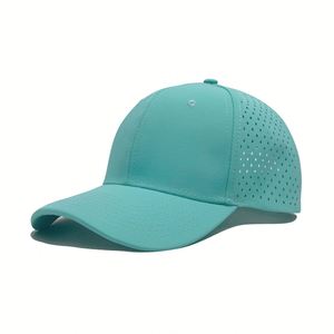 Casquette de golf snapback 6 panneaux en tissu Oxford de haute qualité, personnalisée, tendance, sportive, imperméable, avec trous découpés au laser et motif feuille imprimé - Product Image 6