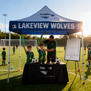 โครงอะลูมิเนียมอัลลอยด์พร้อมกลไกกางอัตโนมัติแบบไม่ต้องใช้เครื่องมือ ขนาด 10x10 ฟุต เต็นท์กันน้ำ พร้อมบริการพิมพ์โลโก้และออกแบบตามสั่ง - Product Image 2