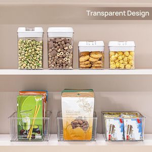 Plastic Pantry Organizers Storage <b>Bins</b> Kitchen Organization Pantry Storage Refrigerator Organizer <b>Bins</b> with Removable Dividers - Product Image 4
