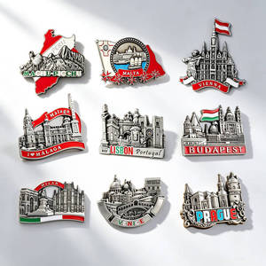 Imanes de nevera de metal personalizados, proveedor directo, imán de nevera plateado con la bandera de Berlín, Alemania, <span class=keywords><strong>Torre</strong></span> de TV, regalo - Product Image 4