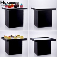 Huadison Autres fournitures pour hôtels et restaurants Ensemble de table à dessert en acrylique Présentoir à buffet pour gâteau et collation Support à gâteau blanc élégant