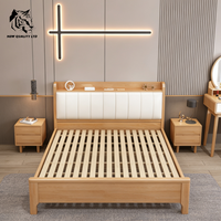 Lit king size 1,8 m en bois, nouveau design, meubles de chambre à coucher, vente directe d'usine en Chine, prix bas, personnalisation possible, faible quantité minimum de commande, livraison directe.