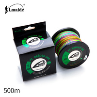 Fil de pêche tressé en PE coloré à 8 brins, 500M, multicolore, haute résistance à la traction, résistant à l'usure, flottant, pour eau salée