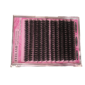Synthetic Hair Thin Band Segment Eyelashes DIY Kit Pre-Cut C D for 30D 40D 50D Clusters Handmade 0.07mm Thickness Mixed Lengths - Product Image 1