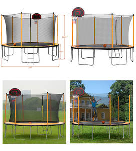 Trampolines améliorés de 8FT 10FT 12FT 15FT avec filet d'enceinte et échelle, cour familiale extérieure haute capacité approuvée ASTM - Product Image 1