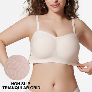 Boucles dorsales <span class=keywords><strong>soutien</strong></span>-<span class=keywords><strong>gorge</strong></span> sans bretelles contrôle de la graisse antidérapant sans couture <span class=keywords><strong>Push</strong></span> <span class=keywords><strong>up</strong></span> sans fil doux fines bretelles sans bretelles soutiens-<span class=keywords><strong>gorge</strong></span> pour femmes grande taille - Product Image 4