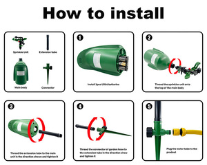 رشاش ماء يعمل بالبطارية ومستشعر الحركة لطرد الغزلان والأرانب والطيور والقطط والكلاب، رشاش طارد للحيوانات - Product Image 6