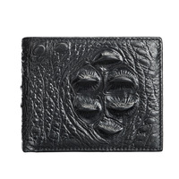 Portefeuille à motif crocodile pour homme-Portefeuille d'affaires en cuir véritable de haute qualité fait à la main avec fentes pour cartes multiples