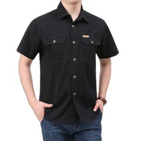 Chemise décontractée en coton à manches courtes pour hommes chemise tactique de sport demi-manche pour randonnée escalade chasse chemise de sport en plein air pour hommes