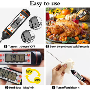 Thermomètres numériques pour la cuisine, la cuisson des aliments, la viande et le barbecue, prix d'usine TP101 - Product Image 6