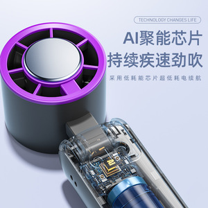 Ventilador Portátil de Enfriamiento con Pantalla Digital de 100 Niveles, Ventilador de Cuello, de Escritorio, de Mano, Recargable y Mini - Product Image 4