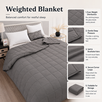 Couverture lestée personnalisable en couleur unie, avec perles de verre matelassées, pour un confort optimal