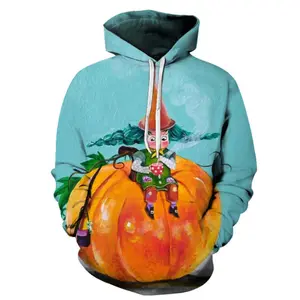 Sudadera con capucha de gran tamaño en blanco de moda de alta calidad OEM personalizado 200 Uds ropa de hombre logotipo personalizado Hallowmas estampado bordado sudadera sudaderas con capucha para hombre