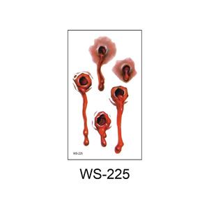 Tatuajes Temporales de Sangre a Prueba de Agua al por Mayor para Halloween, Decoración de Cicatrices Corporales, Pegatinas de Tatuajes Faciales - Product Image 4