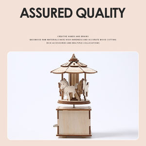 子供DIY木製ジグソーパズル観覧車カルーセルオルゴールハウスモデルプロモーションおもちゃのための教育手作りゲーム - Product Image 2