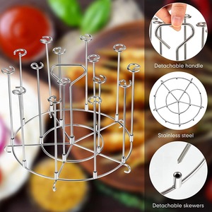 Cesta para <span class=keywords><strong>Kebab</strong></span> de Acero Inoxidable Cromado Antiadherente, Directo de Fábrica, para Freidora de Aire, Barbacoa, Camping, Desmontable, 12 Piezas, OEM ODM Personalizado - Product Image 4