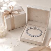 Offre Spéciale – Bracelet Tennis Unisexe en Acier Inoxydable Plaqué Rhodium avec Zircons Géométriques, Sertissage Griffe, Style Luxe Tendance – Idéal Cadeau