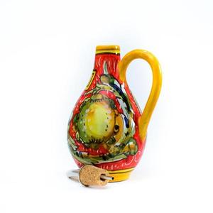 Italian Handmade Sustainable <strong>Ceramic</strong> Olive <strong>Oil</strong> <strong>Dispenser</strong> with Heatable Design Bohemian Style for Kitchen Decor - Product Image 2