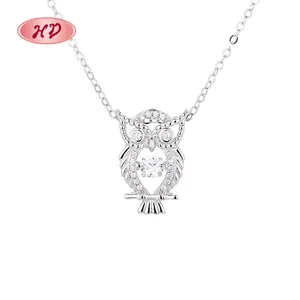 Hot Fashion Advanced hand geschnitzte Eule Aaa Zirkonia Moissan ite Custom 925 Sterling Silber Fine Jewelry Anhänger Charms