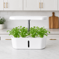Système de jardinage hydroponique compact à LED pour intérieur avec minuterie automatique, pompe submersible et paniers en filet