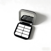 Palette de maquillage magnétique vide taille L avec miroir, étui portable pour fards à paupières, blush, poudre, rangement de lentilles, personnalisable pour les marques de beauté.