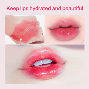 Masker bibir kecantikan kristal pelembap, masker bibir perawatan kulit kolagen hidrogel tidur merah muda buah mawar - Product Image 4