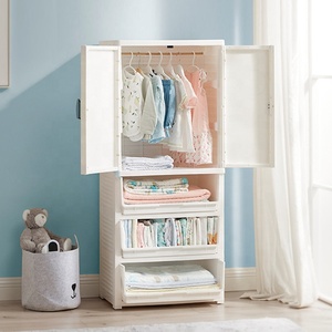 <span class=keywords><strong>Armadio</strong></span> Portatile per Bambini con Doppia Anta Apribile, Organizzatore per Vestiti, Mobili per Camera da Letto - Product Image 3
