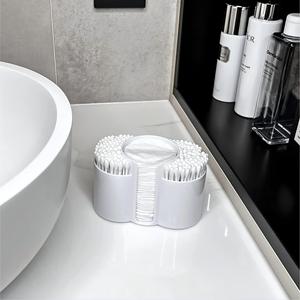 Organizador <span class=keywords><strong>de</strong></span> plástico 3 en 1 para baño: caja <span class=keywords><strong>de</strong></span> almacenamiento para toallitas <span class=keywords><strong>de</strong></span> algodón, hisopos y palillos <span class=keywords><strong>de</strong></span> dientes - Product Image 4