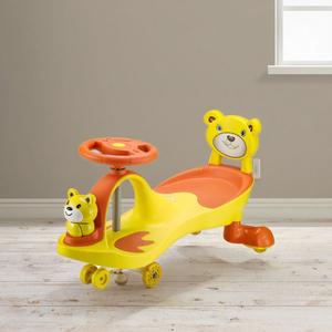 Voiture à bascule électrique jaune pour bébé, vélo pour tout-petit, combinaison durable en plastique et métal - Product Image 1