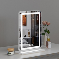 Miroir de maquillage LED rectangulaire de bureau, miroir intelligent à atténuation tactile, chambre à coucher et maison, miroir de table haute définition
