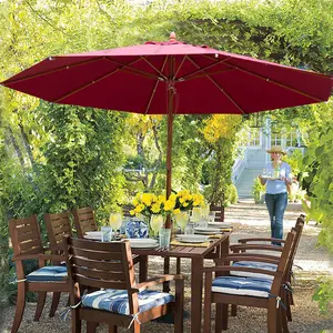 Fabrik preis Holz Große Terrasse Außen markt Sonnenschirme Großer Gartens chirm Außen Außen schirm Garten Außen schirm